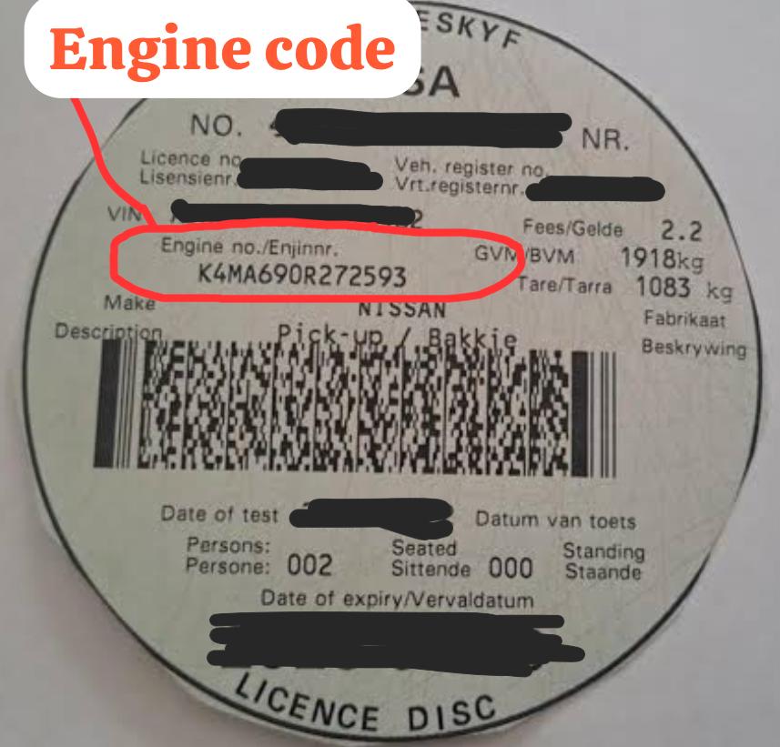 How to find your Engine Code.